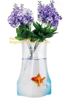 Vinilo plástico disponible para la boda, florero del plegamiento de pie del florero de pie plástico transparente ancho de vinilo