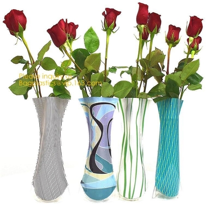 Vinilo plástico disponible para la boda, florero del plegamiento de pie del florero de pie plástico transparente ancho de vinilo