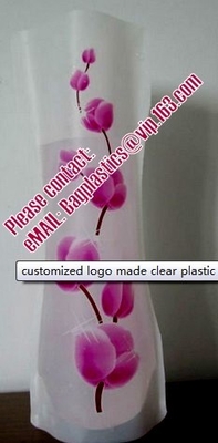 Florero de pie plástico de vinilo, florero plástico del PVC con diseño maravilloso, plástico plegable impermeable