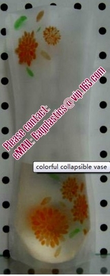 Florero de pie plástico de vinilo, florero plástico del PVC con diseño maravilloso, plástico plegable impermeable