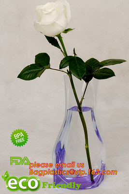 Florero de pie plástico de vinilo, florero plástico del PVC con diseño maravilloso, plástico plegable impermeable