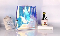 Los bolsos transparentes olográficos femeninos varan los bolsos de compras claros del totalizador del PVC Tote Shopping Bag del laser del bolso para las señoras