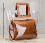 Bolso cosmético claro Tote Bags de la manija de la promoción, la bolsa de plástico reciclable, regalo y compras de la manija del lazo del PVC