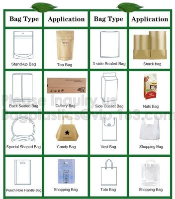 bolsita de té biodegradable plana promocional biodegradable del Pla del bolso que hace compras del almidón de maíz del pla, productos de empaquetado del bagease