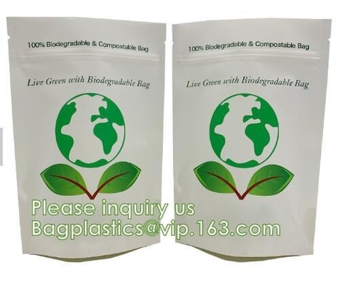 Bolsas de papel llanas comunes grandes que se puede volver a sellar blancas de pie k de la comida abonable de Bagease Bagplastics Brown Kraft