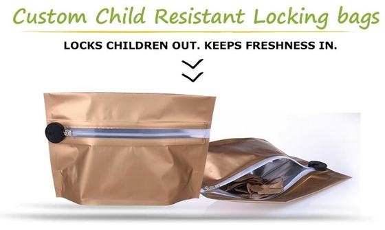 bromas a prueba de niños de mylar de la galleta plástica de la cremallera de la prueba del olor encima del bolso hermético resistente modificado para requisitos particulares del peva del runtz de los niños de la cremallera