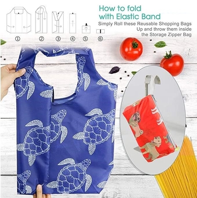 Bolsa de Tote Bags Foldable Into Attached del ultramarinos, bolsos reutilizables impermeables del regalo, lavable, durable y ligero