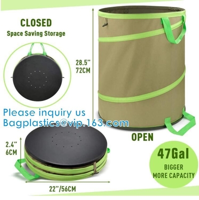 Estallido que acampa al aire libre de la basura de los desperdicios de la hierba del saco de la prenda impermeable del bolso inútil de la hoja encima del bolso que cultiva un huerto del envase plegable del bolso