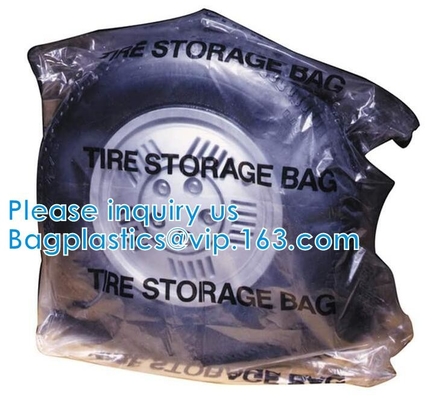 Bolso de encargo disponible de Tote Storage Cover Tyre Packaging del neumático de repuesto del coche del plástico transparente del Ldpe del PE con el logotipo