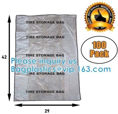 Bolso de encargo disponible de Tote Storage Cover Tyre Packaging del neumático de repuesto del coche del plástico transparente del Ldpe del PE con el logotipo