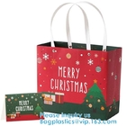 El día de fiesta grande Kraft de las manijas de Tote Bags Paper Bags With del regalo de la Navidad empaqueta bolsos del regalo del guante de la bufanda de los bolsos del regalo de la chuchería con Gre