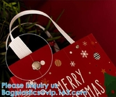 El día de fiesta grande Kraft de las manijas de Tote Bags Paper Bags With del regalo de la Navidad empaqueta bolsos del regalo del guante de la bufanda de los bolsos del regalo de la chuchería con Gre