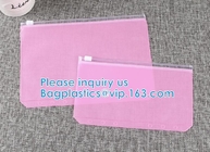 El brillo biodegradable Logo Small Pink Waterproof Cosmetic de encargo empaqueta belleza de la VANIDAD de Kit Transparent de la bolsa de la cremallera de TPU