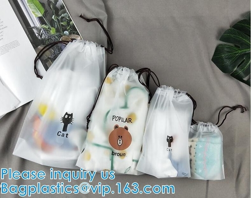Artículo de tocador casero impermeable biodegradable abonable del maquillaje de las misceláneas del viaje de Matte Gift Drawstring Reusable Eco-Friendly