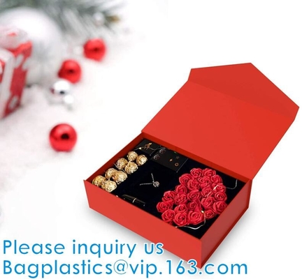 Caja de regalo magnética del cierre con una tapa para los cumpleaños, regalos de las damas de honor, la Navidad, días de fiesta, regalos de la cinta de boda.