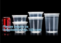 Las tazas disponibles de la salsa con las cajas de los contenedores de almacenamiento de la comida de la tapa empaquetan las tazas plásticas portátiles disponibles portátiles de Box&amp;Lid