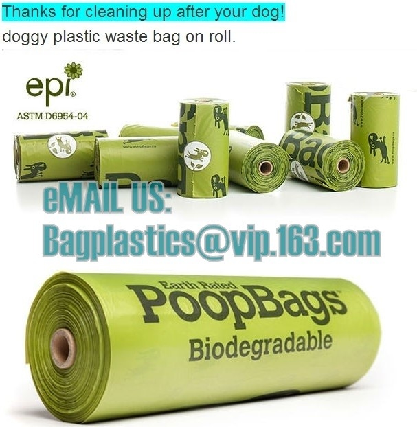 Bolso que hace compras biodegradable plástico con EN13432, bolsos en el rollo, bolsos del portador abonable del chaleco del 100% de la basura del perro del dispensador