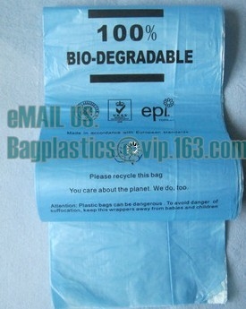 los bolsos de basura abonablees plásticos biodegradables amistosos del eco, maicena hicieron el 100% biodegradable