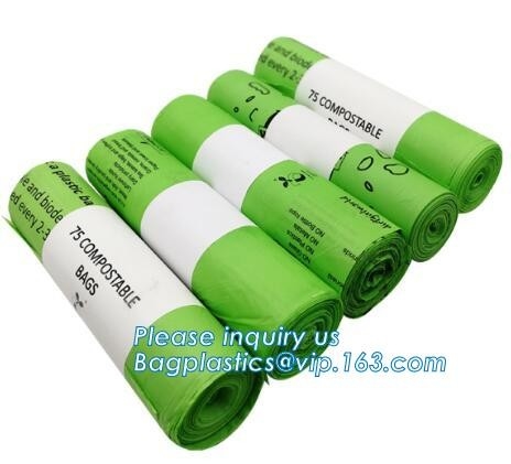El envase de plástico disponible abonable biodegradable modificado para requisitos particulares de las compras de la camiseta de la basura de la basura de la basura del 100% empaqueta con