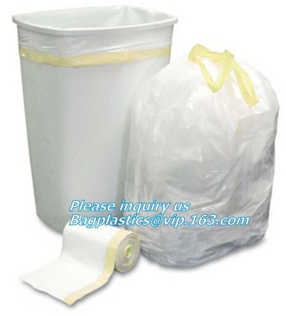 Bolso amistoso abonable biodegradable del lavadero del lazo de Eco del almidón de maíz, vagos plásticos de la basura del lazo abonable enorme