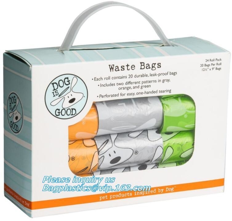 Bolso certificado inútil cero verde abonable modificado para requisitos particulares del bolso del impulso del perro, biodegradable y abonable del perro del impulso en el rollo