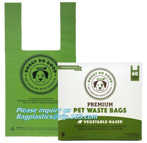 El bolso abonable disponible del impulso del perro para la limpieza del animal doméstico, basura hermética Tierra-amistosa del impulso del perro empaqueta con la manija del Fácil-lazo