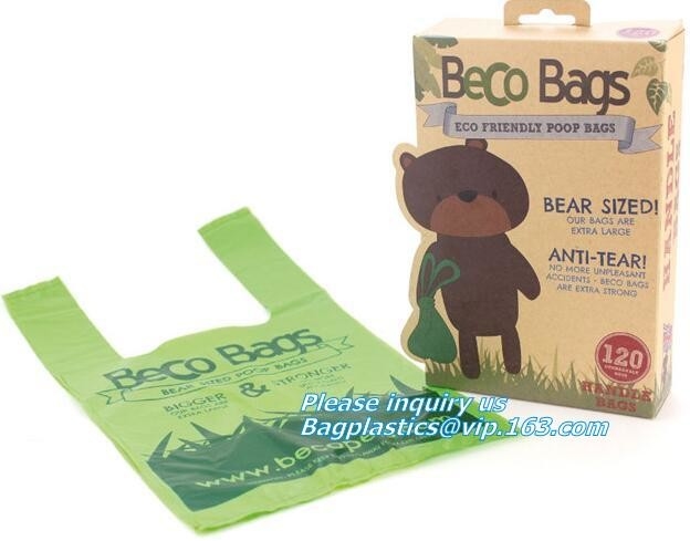 Bolso Planta-basado de la basura del perro | Abonable casero | Repuesto Rolls del dispensador | La prueba Poo del escape de Unscented empaqueta bio amistoso de Eco