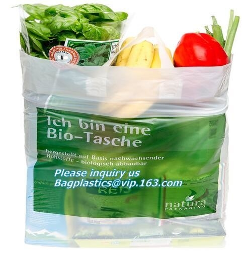 100%Biodegradable y bolsos abonablees de la camiseta/bolso que hace compras reutilizable plástico del portador PE del chaleco, comp del bolso de compras de la camiseta