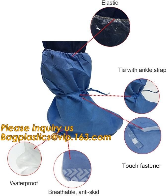 Los chanclos plásticos PE de la cubierta disponible verde del zapato de la prenda impermeable, hospital usando el zapato no tejido disponible de los PP cubren el envío y la dirección médicos