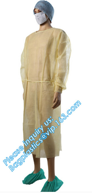 Batas blancas médicas no tejidas, vestido impermeable médico disponible del aislamiento, 00:41 Prot químico disponible médico