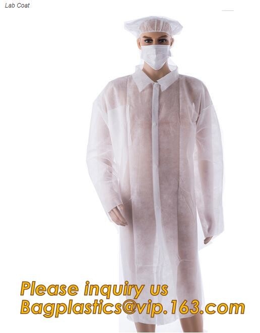 capas resistentes químicas durables del laboratorio, workwear material de la bata de elástico, capa blanca no tejida médica disponible del laboratorio
