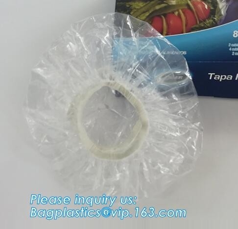 Casquillo de ducha plástico disponible del logotipo de los productos de encargo del cuarto de baño, casquillo de ducha disponible modificado para requisitos particulares del hotel plástico del PE bagplastic
