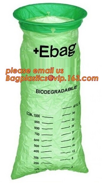 Bolso disponible biodegradable del vómito de la atención sanitaria del 100%, bolso médico con un anillo plástico rígido, vagos biodegradables del vómito del vómito