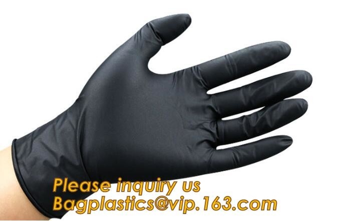 Guante disponible libre del nitrilo de 9 milipulgadas del polvo de encargo biodegradable de la muestra libre, guantes disponibles del nitrilo de la textura del diamante