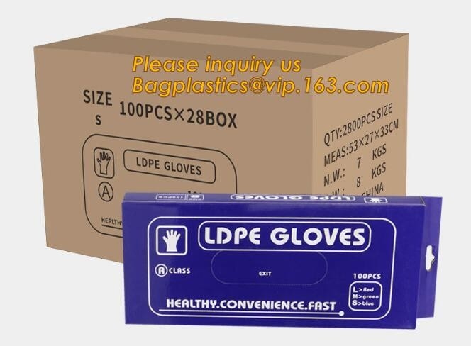 cocina que cocina los guantes disponibles impermeables, guantes disponibles plásticos del PE plástico de los guantes de la barbacoa de polietileno para la comida