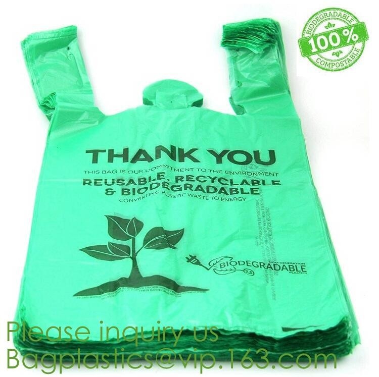 La aduana plástica de la cocina imprimió 13 bolsos de basura biodegradables abonablees del bolso de basura del lazo del oro de 55 galones ECO FRINEDLY
