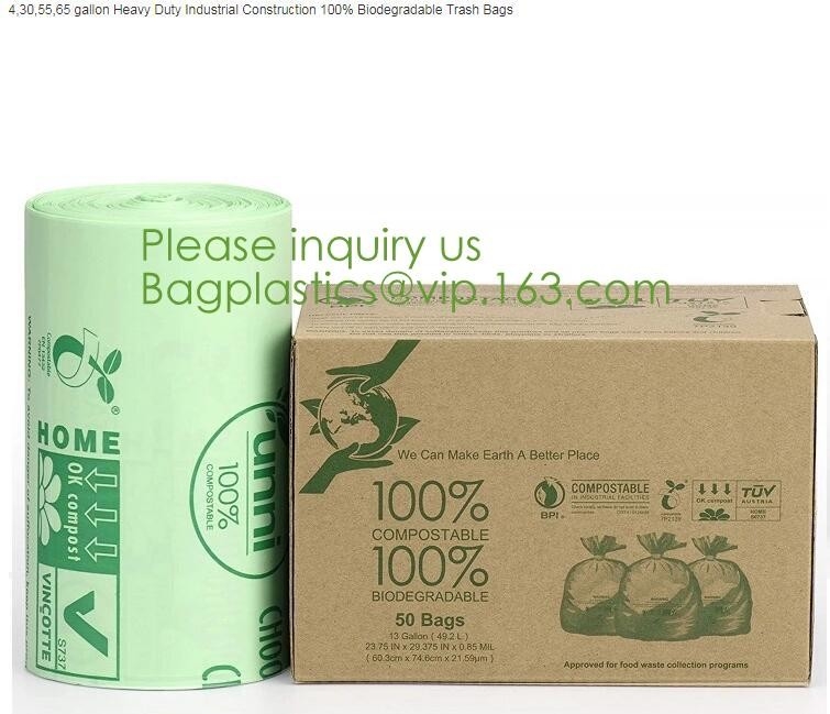 El bio bio plástico material plástico material de Eco Eco, sospechó bio bolsos de basura degradables abonablees con Logo Bagplastics