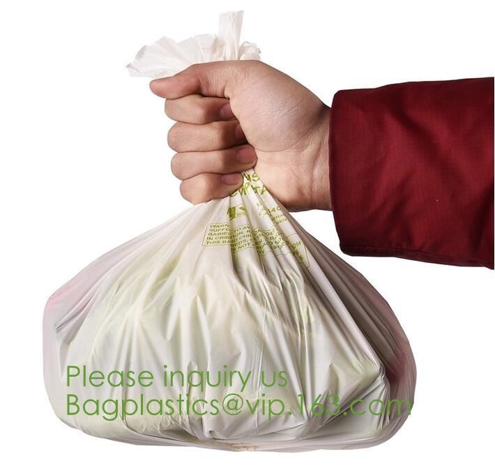 Maicena al por mayor bolso de empaquetado que hace compras de la camiseta de encargo biodegradable y abonable del 100% en el rollo, bageas del bagplastics