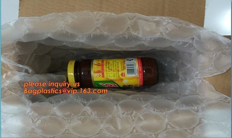 Los airbagues plásticos transparentes del paquete el 15cm del limpiabotas del proveedor de China ruedan para empaquetar (anchura: protección de aire del vino del amortiguador de los 3cm) co