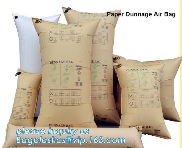 Airbag de encargo del balastro de madera del envase de papel del diseñador de las bolsas de papel de Kraft, airbag del balastro de madera del bolso del embalaje de la almohada para el envase, Kraf