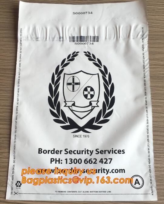 dinero que cierra la bolsa de plástico del mensajero del bolso de la seguridad, bolso auto-adhesivo plástico de las pruebas/bolso de la seguridad, bolsos Genio-evidentes, De