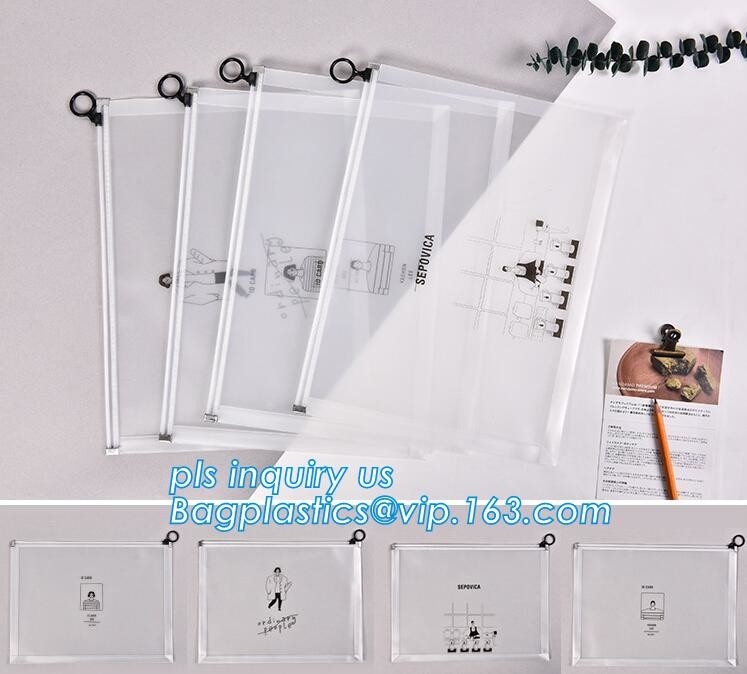 la cremallera clara durable del resbalador del PVC se levanta el bolso, bolsos claros boidegradable oxos de la cremallera del resbalador del pvc del 100%, la bolsa de plástico helada con