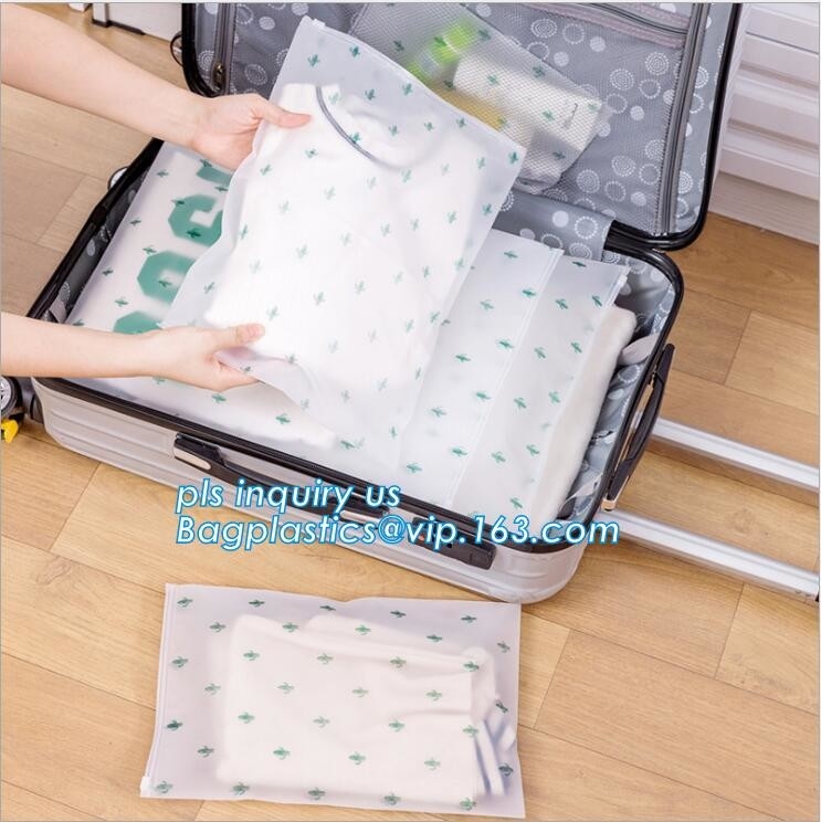 Bolsos de plástico transparente laterales de la cremallera una de la cerradura del resbalador Suppier para la ropa interior, bolso reconectable del resbalador de la uva natural de Coex PP, animal doméstico z
