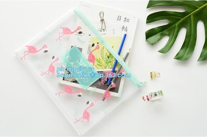 Carpeta de archivos del PVC de la fuente de dirección de la escuela de Mesh Bag File Document Bag de la red de la cremallera A3/A4/A5/A6/B4/B5/B6/B8