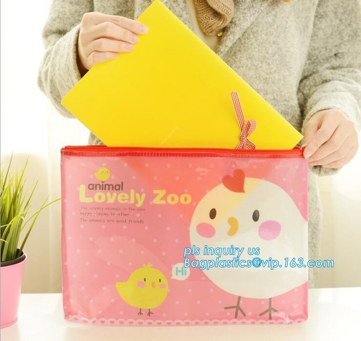 bolso promocional de la cremallera del vinilo del silder claro que se puede volver a sellar del pvc, Pen Bag con la cremallera del resbalador, caja de lápiz, paquete sl de los efectos de escritorio