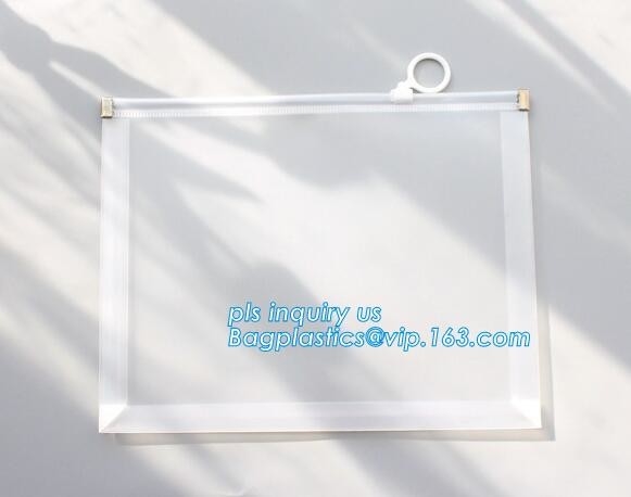 bolso helado efectos de escritorio de encargo con el resbalador, bolso práctico del resbalador de la cartera/bolso de moda de la honda de la manija, plas del pvc del resbalador de /zipper