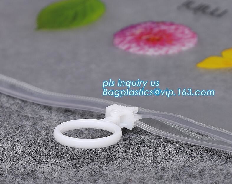 bolso claro del pvc del resbalador k del bolso promocional, bolso cosmético del viaje del pvc del resbalador k, vagos plásticos del pvc del escudete de los bolsos de k
