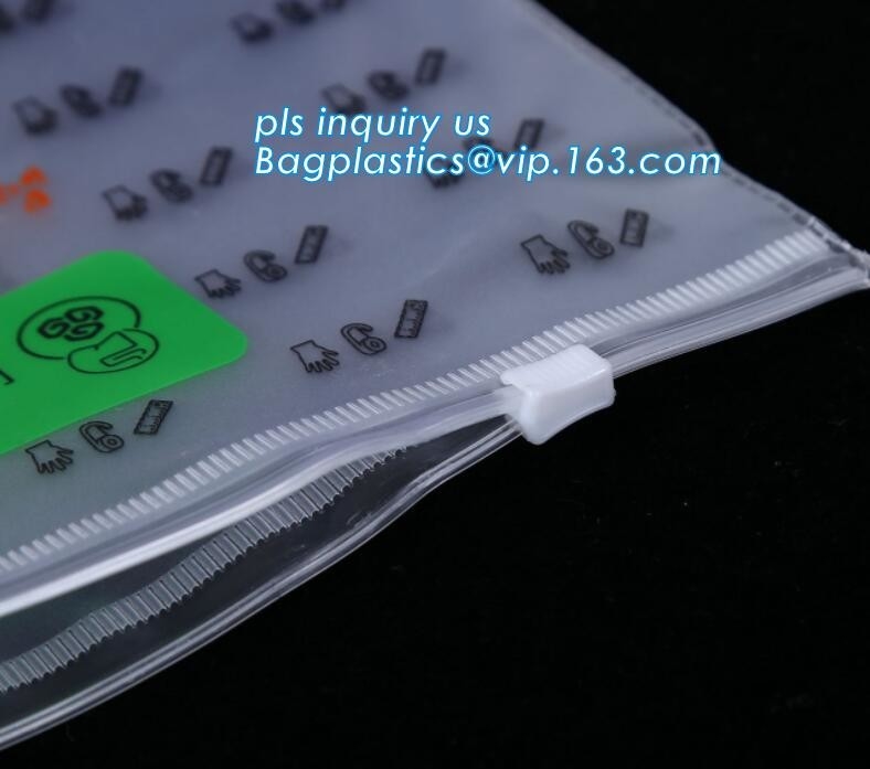 Equipos de la botella del viaje para el embalaje cosmético con el anillo de la diapositiva de Zippe, embalando con el anillo de la diapositiva de Zippe, cl de la bolsa del pvc de la cremallera del resbalador