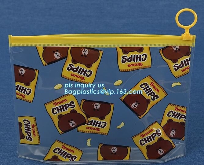 bolso cosmético del pvc de la cremallera del bolso del resbalador del pvc del bolso de la cremallera del artículo de tocador del vinilo del viaje respetuoso del medio ambiente transparente de encargo del resbalador