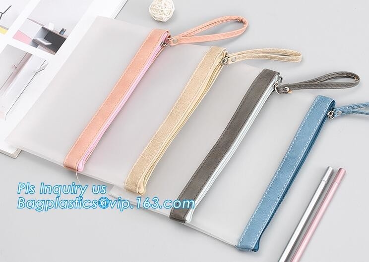 Bolso de impresión de encargo del resbalador k de Eco Friednly del cierre superior de cremallera, bolso claro del pvc k del vinilo de la bolsa del pvc de la cremallera del resbalador